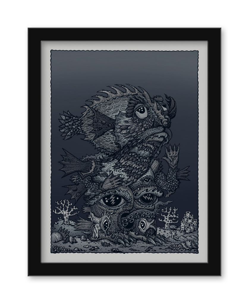 David Welker - "Ocean Man Silver" print - Spoke Art