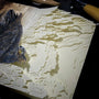 Brian Mashburn Owl ink gouache cut pages in Moleskine