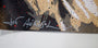 A background blend of black, beige, and white spray paint with red speckles features Jef Aérosols signature in white cursive. An original stencil captures the essence of Kurt Cobains edgy spirit.