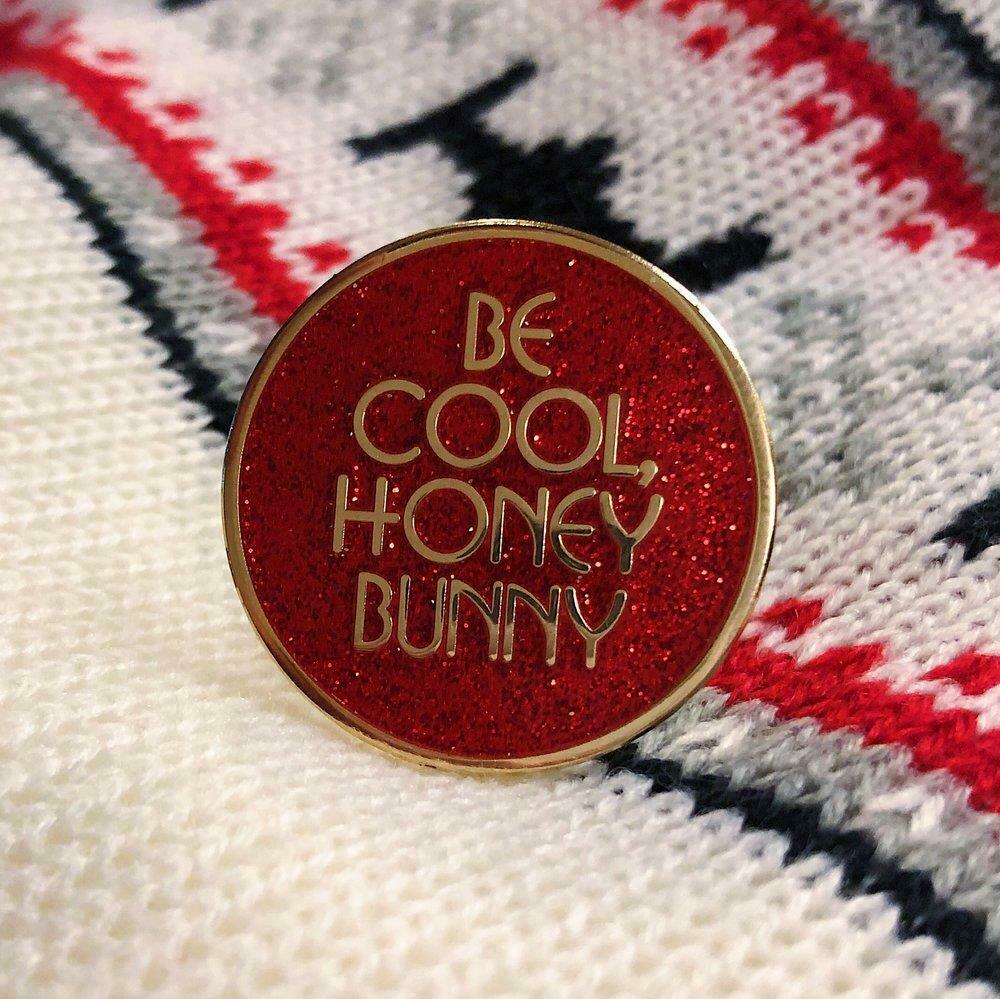 Honey Bunny (Red Glitter) Pin - Spoke Art