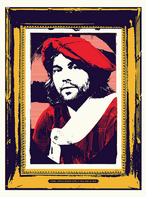 A vintage screen-printed style portrait of Tim Jordan showcases him in a red beret and robe against a yellow and black background, featuring bold lines and contrasting colors for a timeless charm.