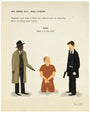This custom-framed art by Max Dalton features a gripping scene: two men stand, one in a trench coat and hat pointing, the other in a suit with a gun. A third man kneels in an orange prison outfit. Its a hand-numbered fine art giclee print resembling a movie poster.