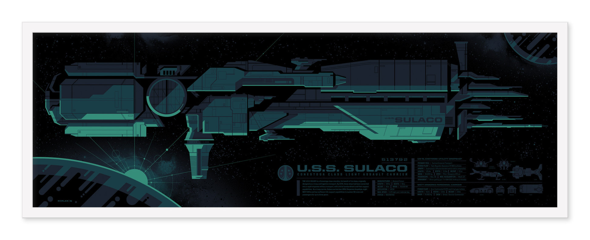 Tom Whalen - "Sulaco Spec Sheet" - Spoke Art