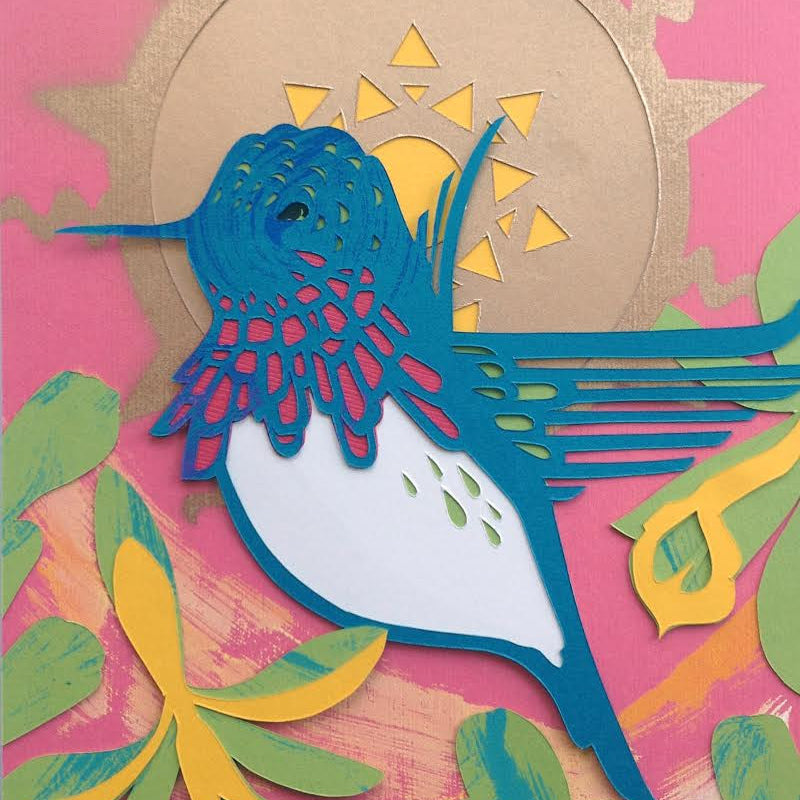 Kevin  Stanton - "Bumblebee Hummingbird and Vanilla Orchid" - Spoke Art
